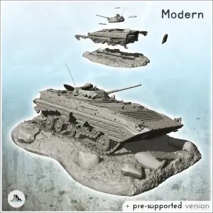 Carcass of Soviet Russian BMP2 infantry fighting vehicle