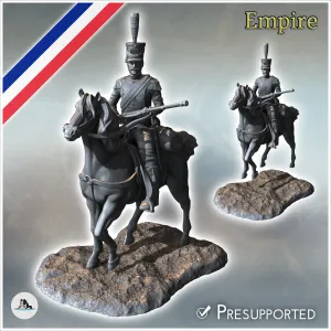 Napoleonic Hussar French cavalryman marching with musket (16