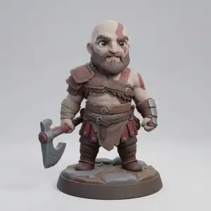 Chibi War God – Stylized Barbarian Warrior