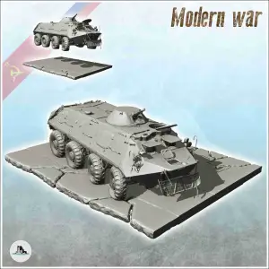 Carcass of Russian Soviet BTR 60 tank on modern road (8) - s