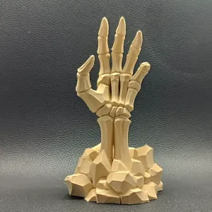Undead Skeletal Hand Emerging from Rock Fantasy