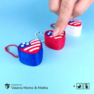 USA Heart Clicker Keychain – 4th of July Edition / Keychain