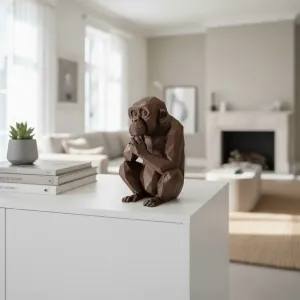 Geometric Monkey Sculpture - Low Poly Figure
