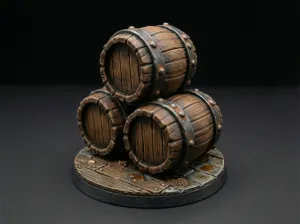FREE PROPS Barrels Fantasy Miniatures 32mm STL for TTRPG