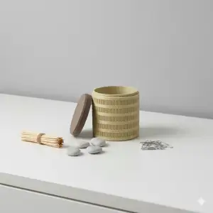 Minimal Cylindrical Storage Container with Threaded Lid