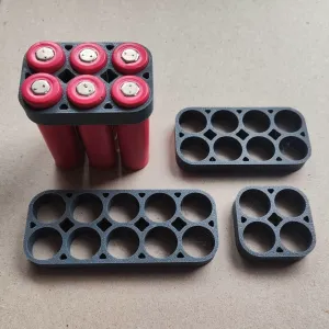 18650 Double Row Holder Set | Wire Channels (4-12 Cells)