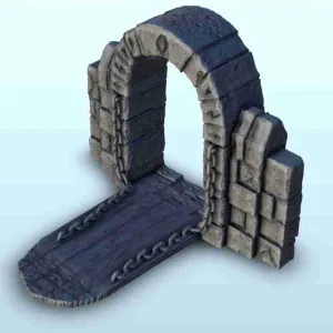 Medieval gates with chains - miniatures warhammer terrain sc