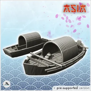 Set of two smapan asians traditionnals boats - miniatures wa
