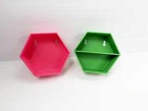 Hexagon Wall mount small figure shelves