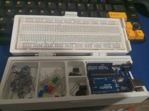 Arduino Box + Protoboard + Components