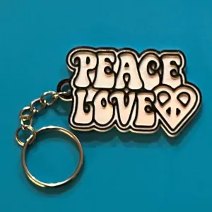 Keychain Love Peace Funky