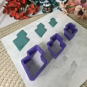 Double rhombus earring cutter models for polymer clay