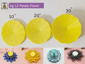 Jig 6 Petal flower for stained glass flower 3D