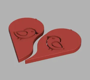 Valentines Lovebird Heart Necklace
