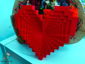 Pixel Heart Infinity Tray & Wall Decor