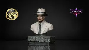 Michael Jackson Bust Figure STL Pop Star Sculpture