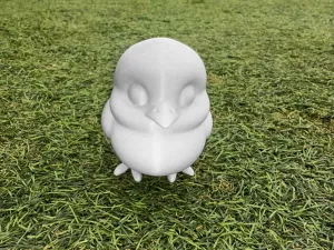 Chubby Round Easter Chick with Big Eyes and Beak Figurine