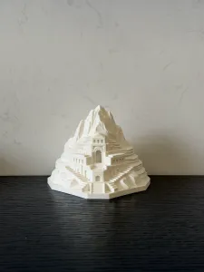 远峰山脉建筑 登山者