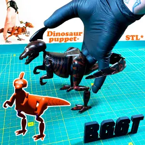 DINOSAUR PUPPET | RAPTOR | ARTICULATED MODEL | STL*