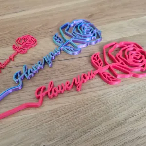 Rose with "I love you" Stem