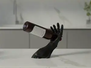 RoboPour: Futuristic Wine Holder Cyborg Arm