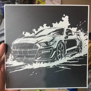 Mustang Hueforge 200x200 Black & White