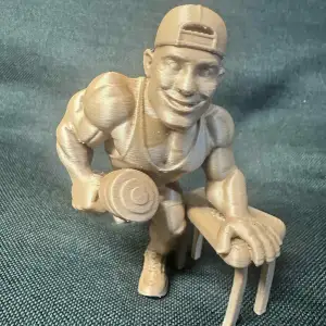 Masculine Gym Champion with Dumbbell Figurine