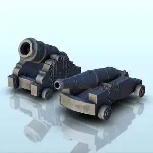 Set of 2 powder guns (1) - scenery medieval miniatures warha