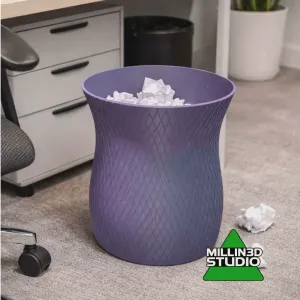 Simple Diamond Pattern Office Waste Basket Garbage Bin