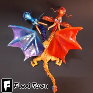 Flexi Print-in-Place Two-Headed Dragon Wu and Wei