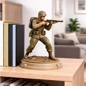 WW2 Soldier Statue STL | 3D Print File | Military Figurine