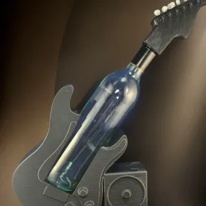 Rockstar Guitar Wine Holder with 6 string and bass varient