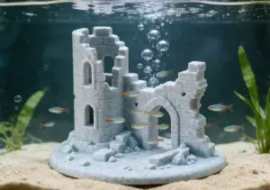 残垣断壁鱼缸造景