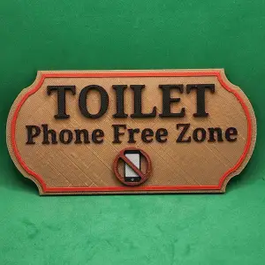 Toilet Door Sign - No Phones Allowed