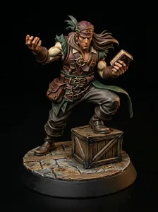 FREE NPC Gambler Fantasy Miniatures 32mm STL for TTRPG