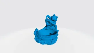 fountain frog scanned with creality ferret