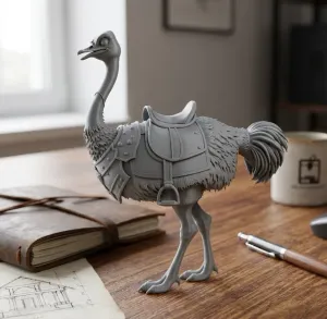 riding ostrich