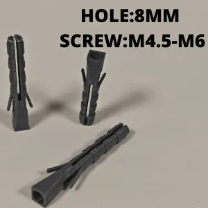 Wall Plugs (8mm) | M4.5-M6 Screws | 5 Lengths