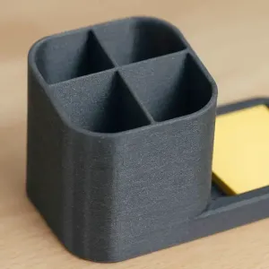 Organizador de Mesa – Porta-canetas + Bloco de Notas