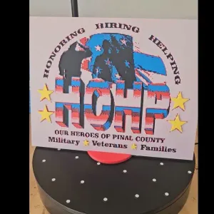 HOHP Sign for Veterans Pinal County Arizona w Stand