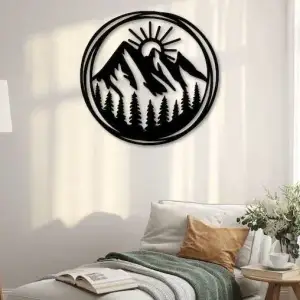 WallArt Sun Mountains Nature