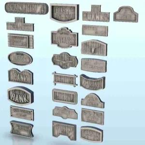 Wild West set of signs - western old ACW USA US civil war am