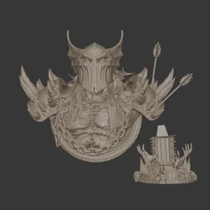 Dark Ages Spawn Portrait Bust | Medieval Hellspawn 3D Print