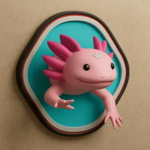 Axolotl Through the Portal – Dimensional Pet Sculpture