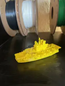 stylized aircraft carrier that floats.