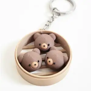 Teddy Bear Bun Fidget Keychain (Dim Sum)