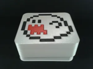 Mario Enemy Ghost, multicolor pixel art nestable box (R)