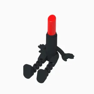 💄🪑 LIPSTICK GUY – Articulated Sitting Figure