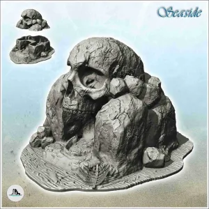 Stone island with skull-shaped rock and cave (6) - scenery m
