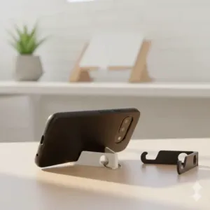 Compact Folding Phone Stand with Integrated Ring Holder
